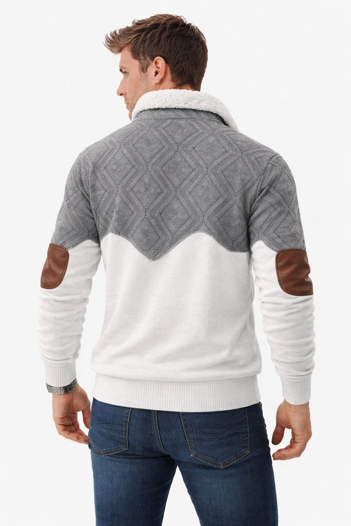 Rok - Kakovostna pletena majica z podlogo in zadrgo