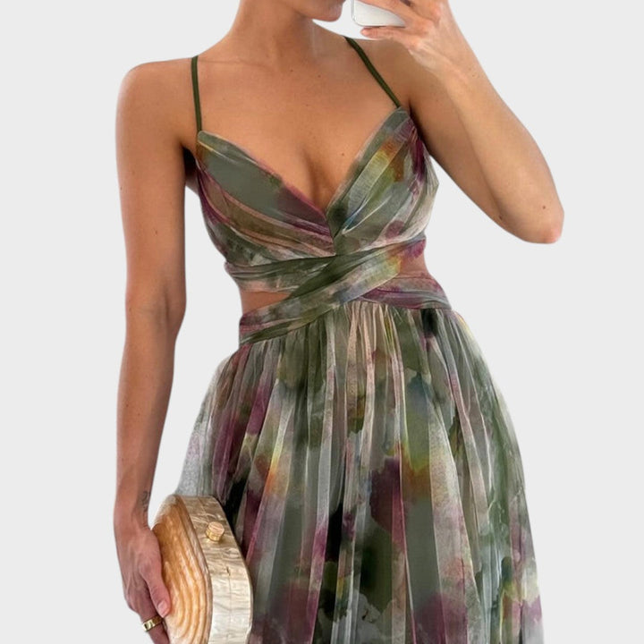 Mia - Cvetna Maki Obleka za Brezskrbno Eleganco