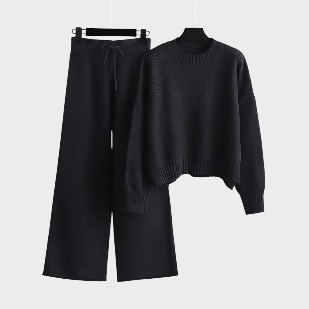 Elda - Pleteni Set Iz Pletenine Z Oversized Zgornjim Delom