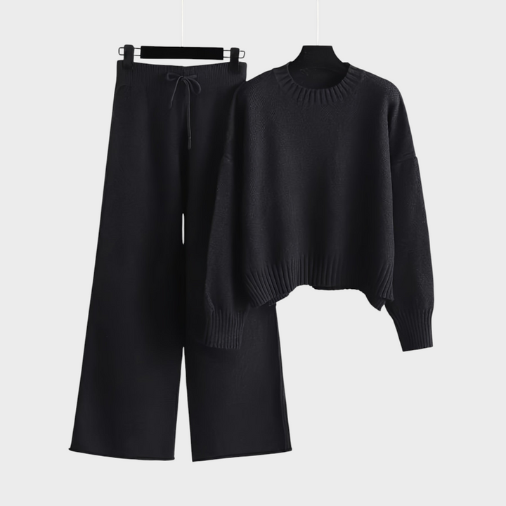 Elda - Pleteni Set Iz Pletenine Z Oversized Zgornjim Delom