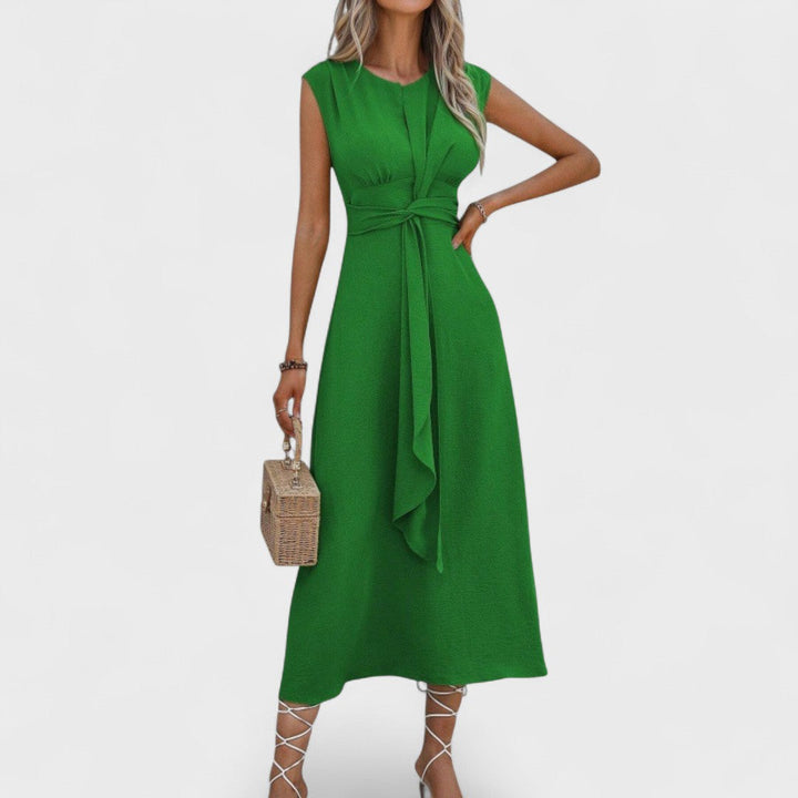 Andrea - Elegantna maksi obleka brez rokavov s krožnim izrezom