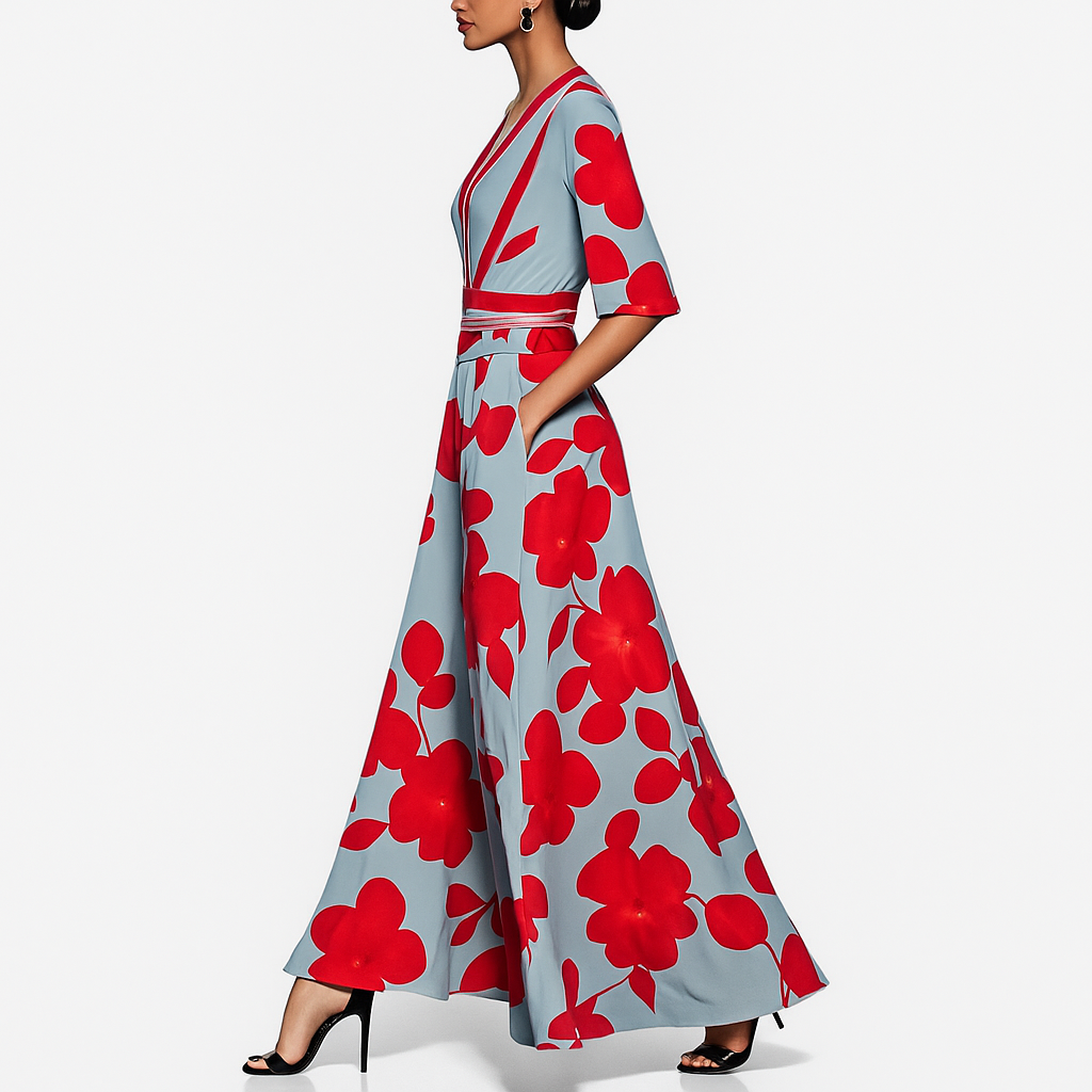 Petra - Cvetna Maxi Obleka