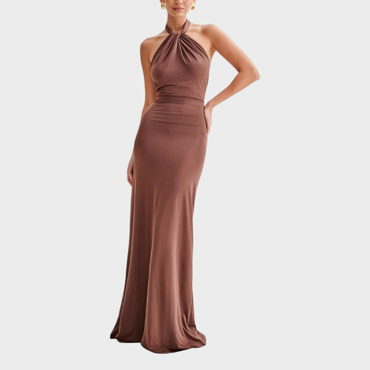 Milica - Slinky Halter Maxi Obleka