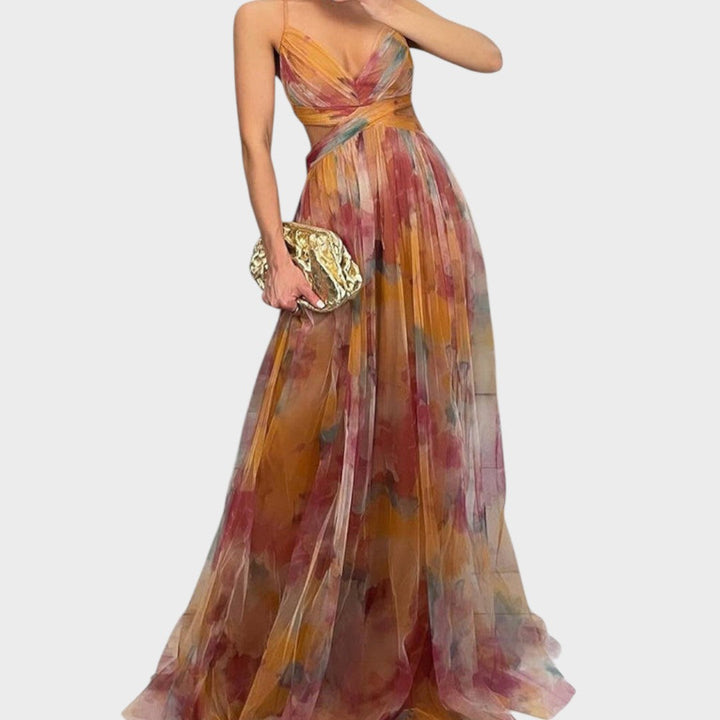 Mia - Cvetna Maki Obleka za Brezskrbno Eleganco