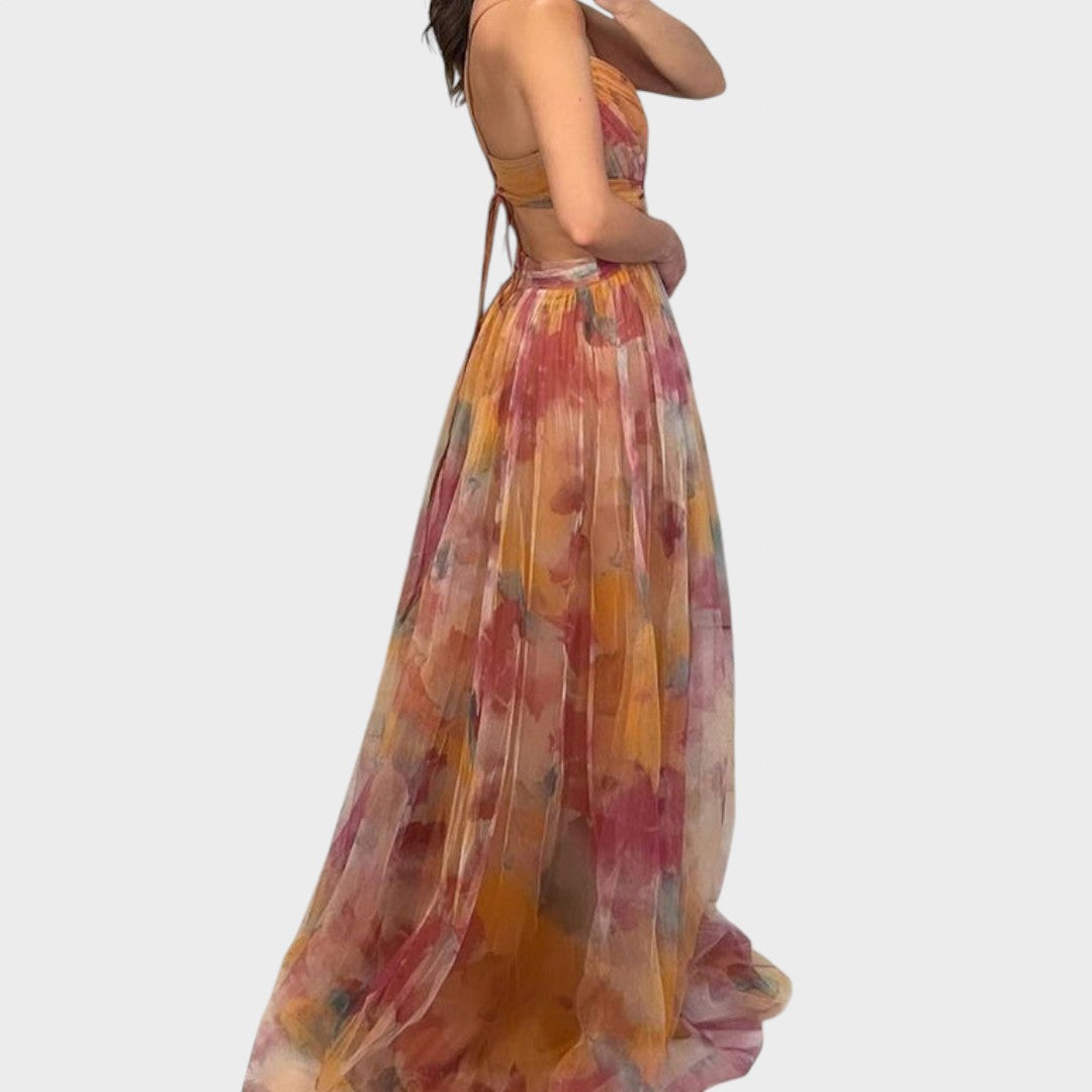 Mia - Cvetna Maki Obleka za Brezskrbno Eleganco