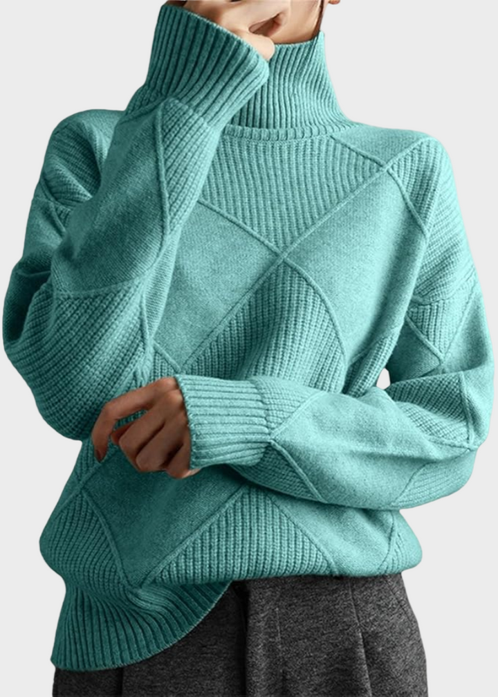 Jana - pulover z visokim ovratnikom iz luksuznega kašmirja