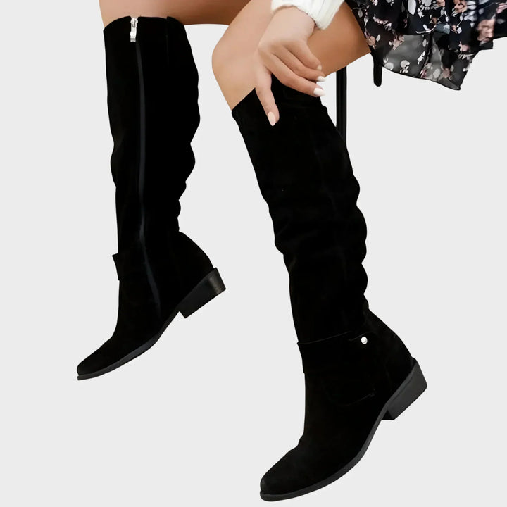 Belin - Škornji Do Kolen Z Zadrgo Za Enostavno Obuvanje