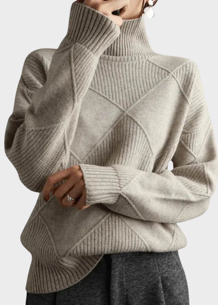 Jana - pulover z visokim ovratnikom iz luksuznega kašmirja