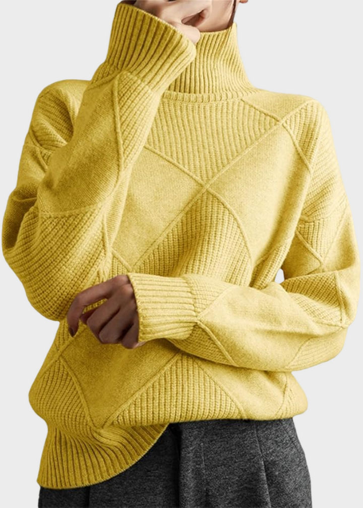 Jana - pulover z visokim ovratnikom iz luksuznega kašmirja