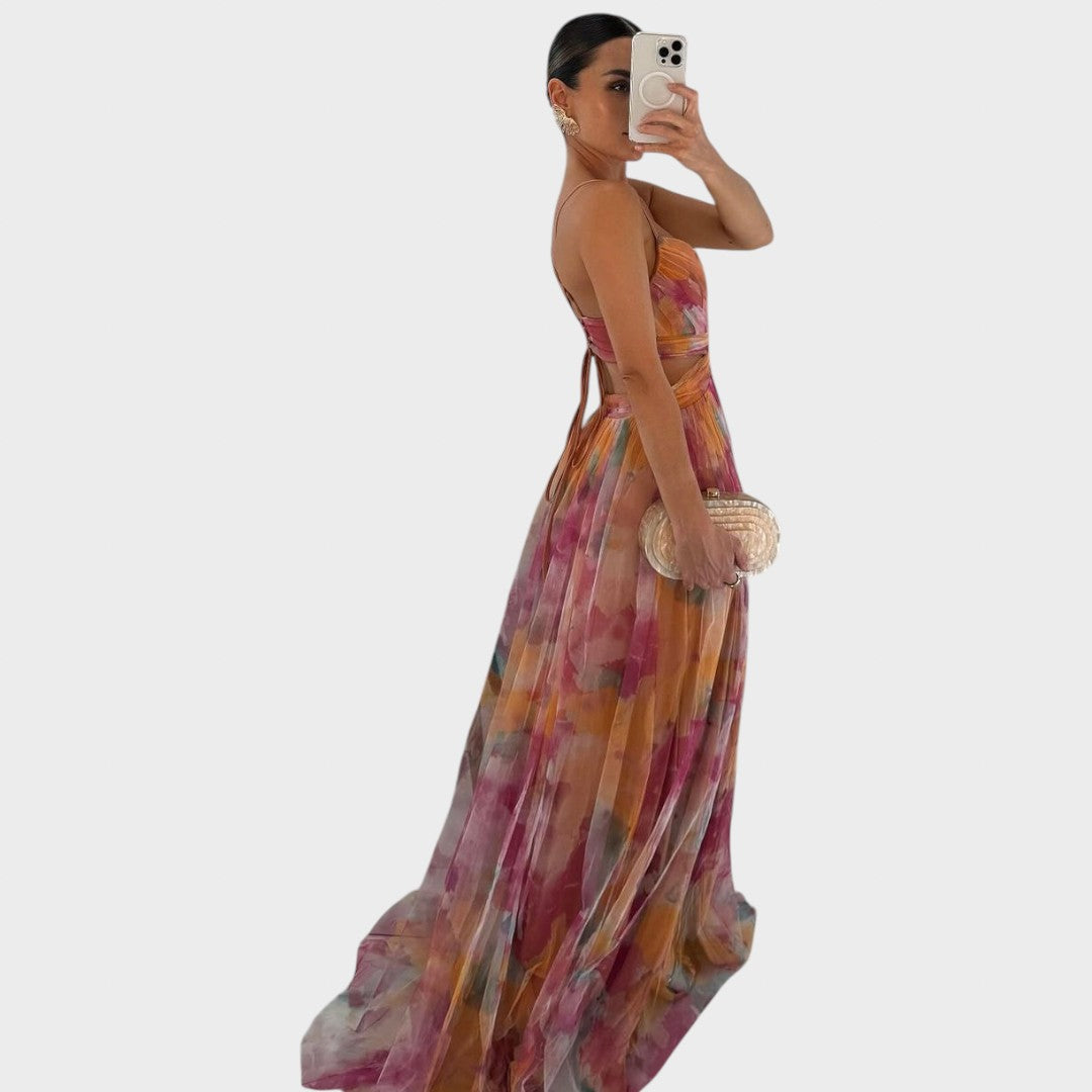 Mia - Cvetna Maki Obleka za Brezskrbno Eleganco