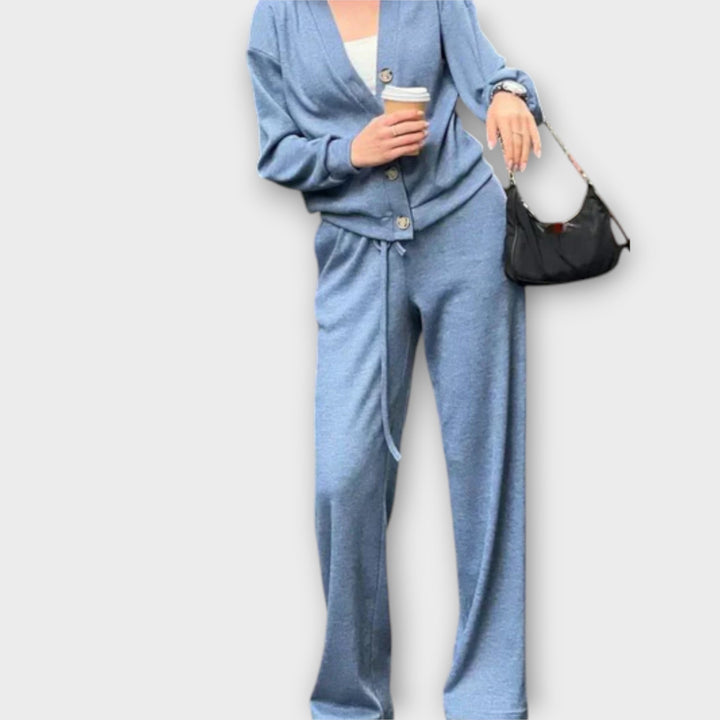 Kaia - Komplet Pletenega Plašča In Hlač