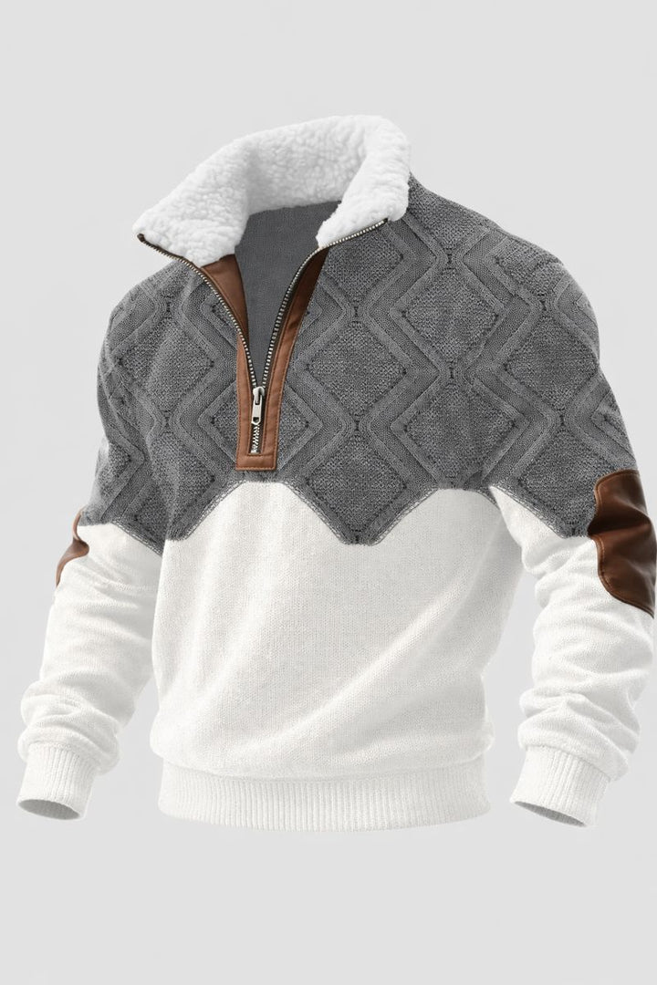 Rok - Kakovostna pletena majica z podlogo in zadrgo