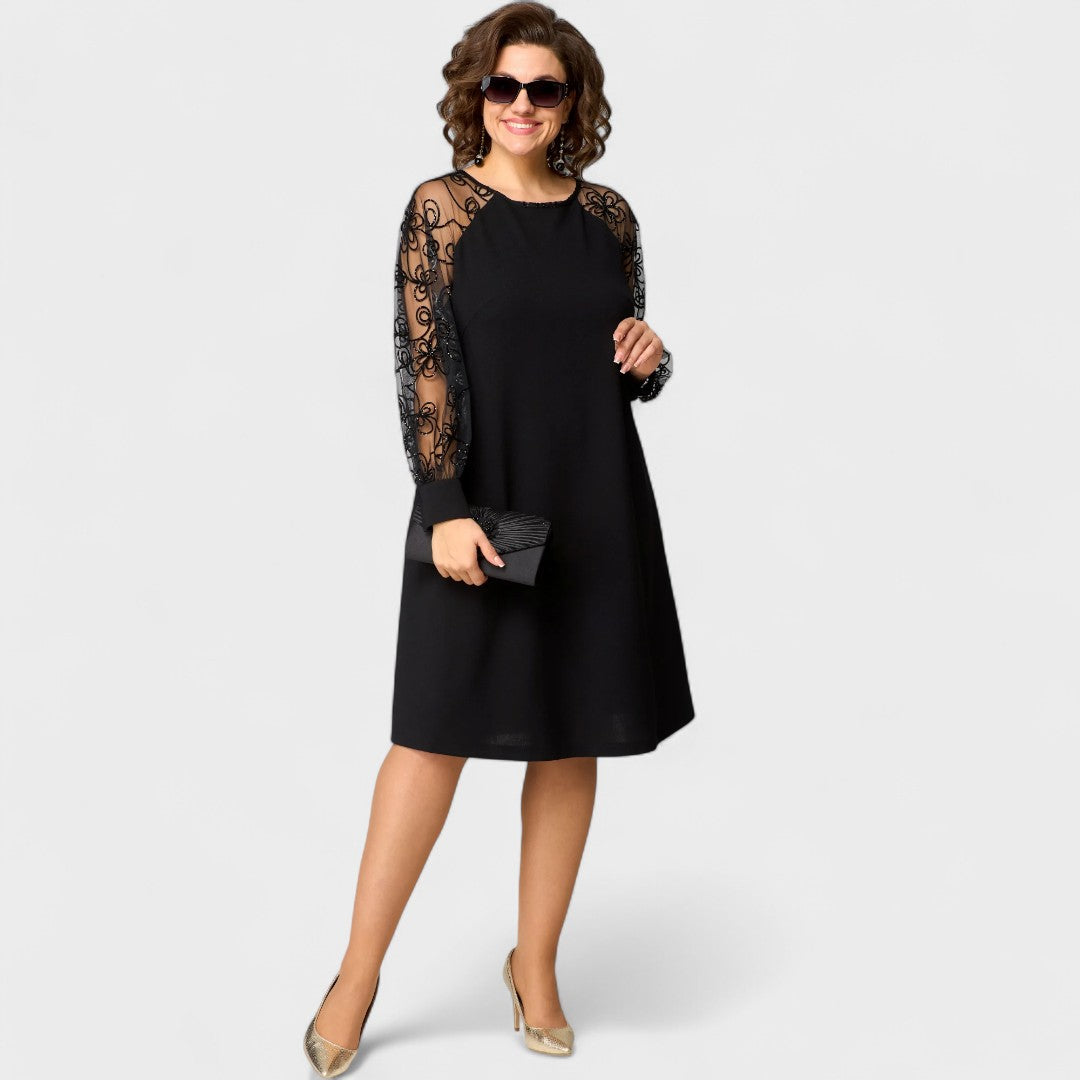 Danijela - Elegantna Obleka s Čipkastimi Detalji