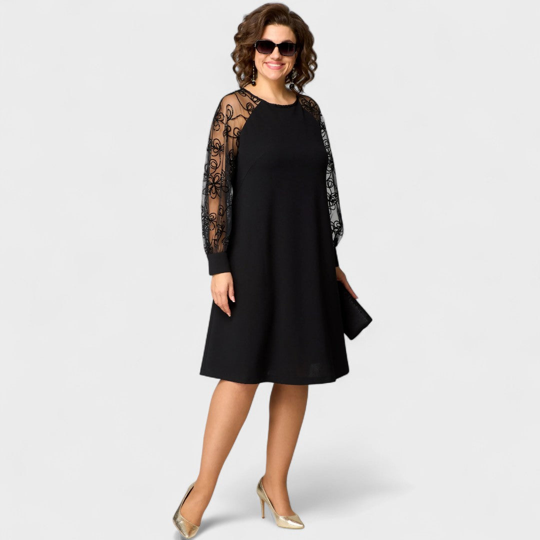 Danijela - Elegantna Obleka s Čipkastimi Detalji