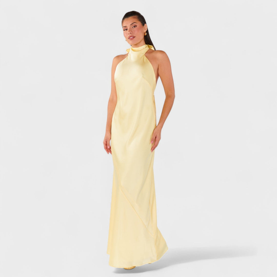 Martina - Obleka z elegantno satensko mašno