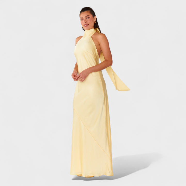 Martina - Obleka z elegantno satensko mašno