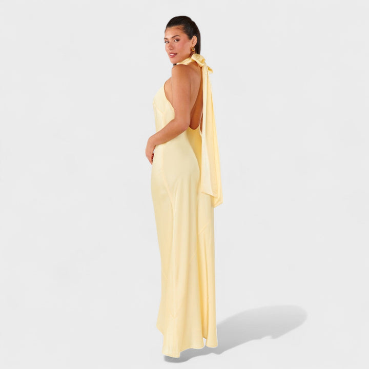 Martina - Obleka z elegantno satensko mašno