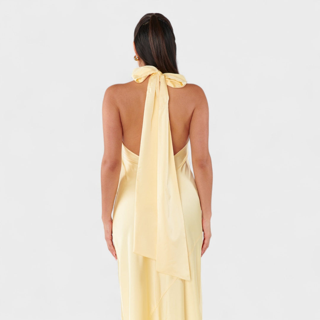 Martina - Obleka z elegantno satensko mašno