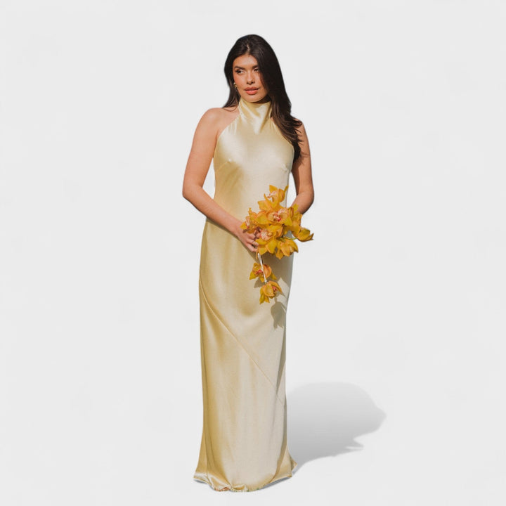 Martina - Obleka z elegantno satensko mašno