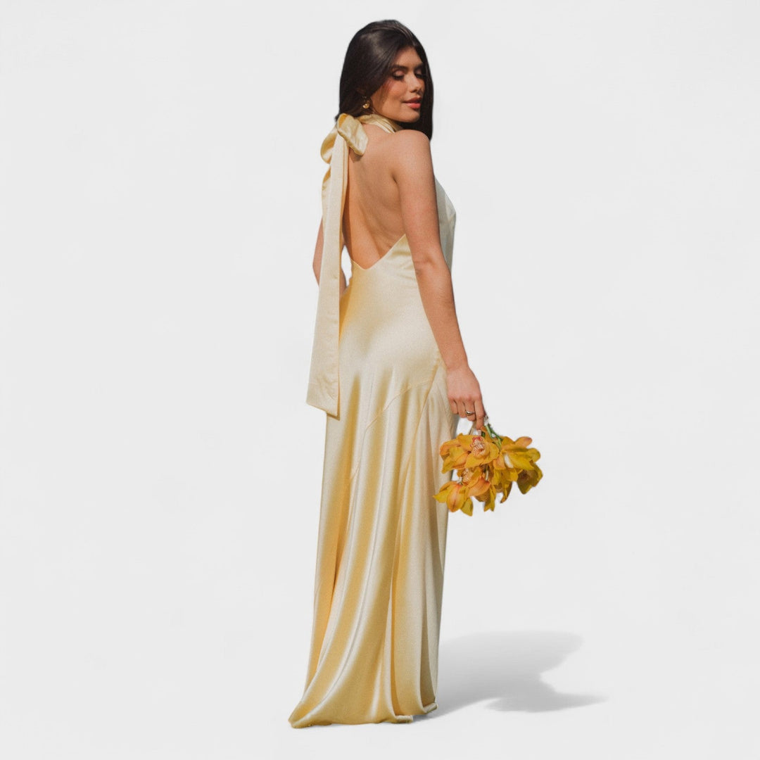 Martina - Obleka z elegantno satensko mašno