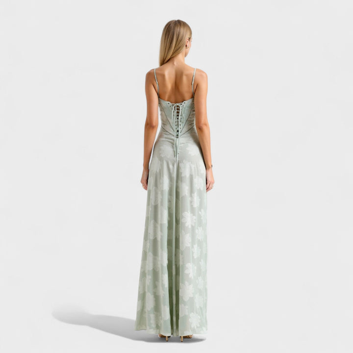 Verona - Cvetlična čipkasta obleka