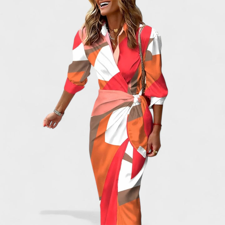 Matea - Dolga Barvita Obleka