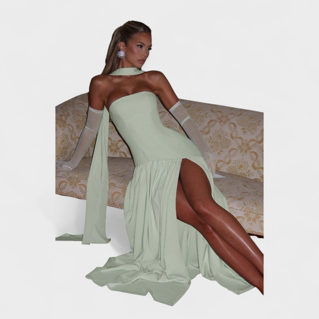 Hana - Elegantna dolga obleka s sofisticiranim krojem