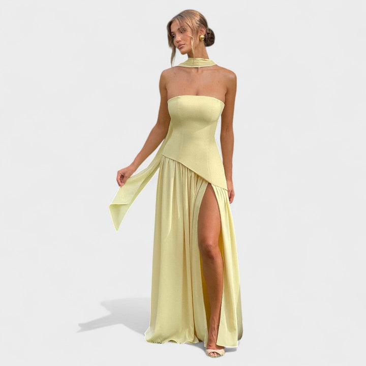 Hana - Elegantna dolga obleka s sofisticiranim krojem