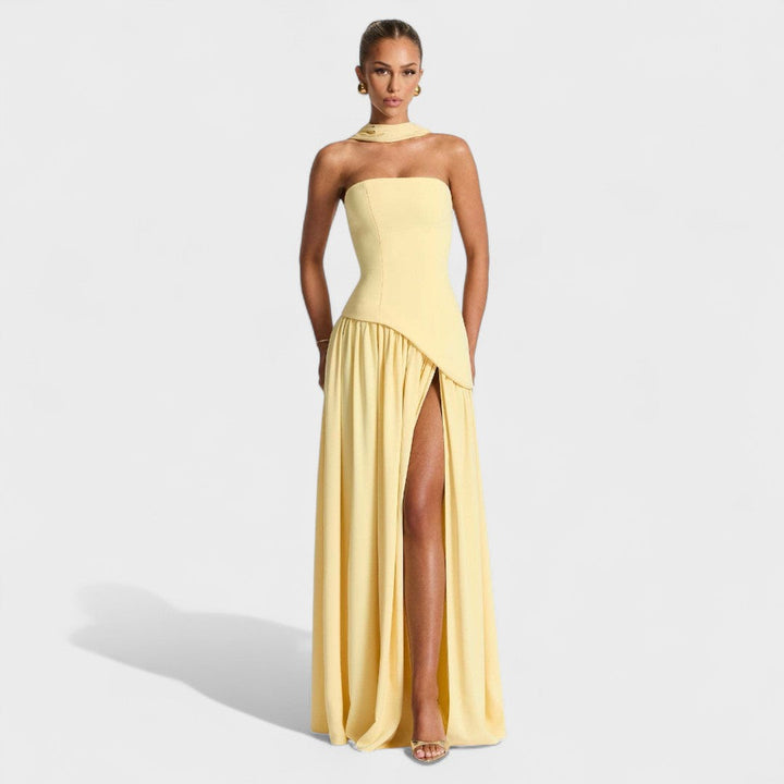 Hana - Elegantna dolga obleka s sofisticiranim krojem