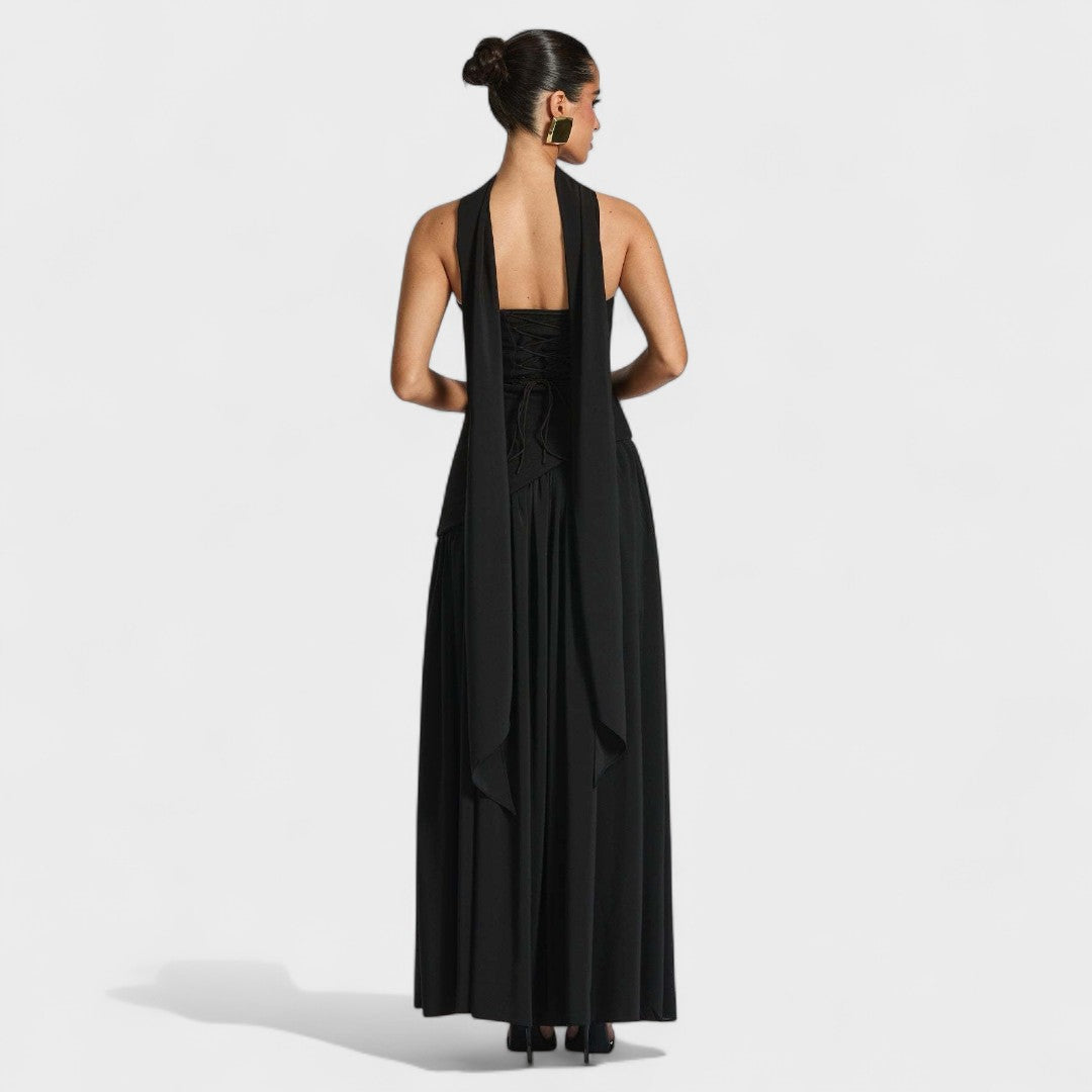 Hana - Elegantna dolga obleka s sofisticiranim krojem