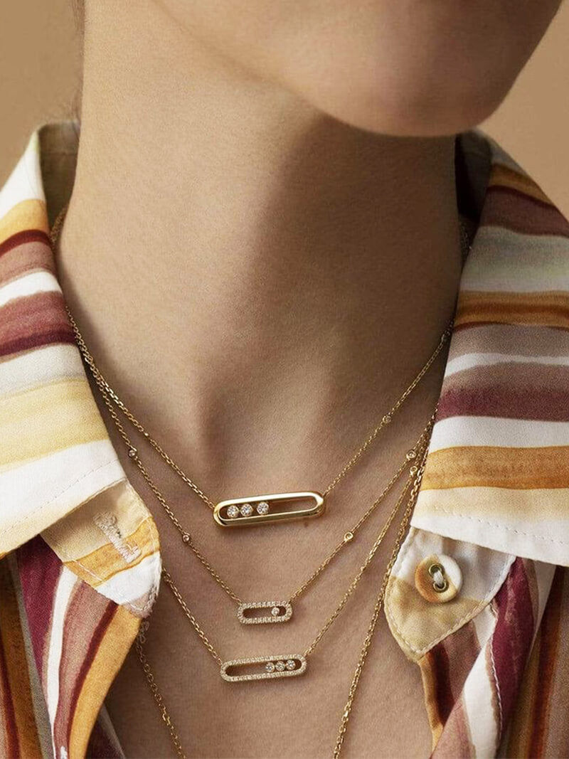 Ana - Ogrlica Tri Diamanti V Gibanju