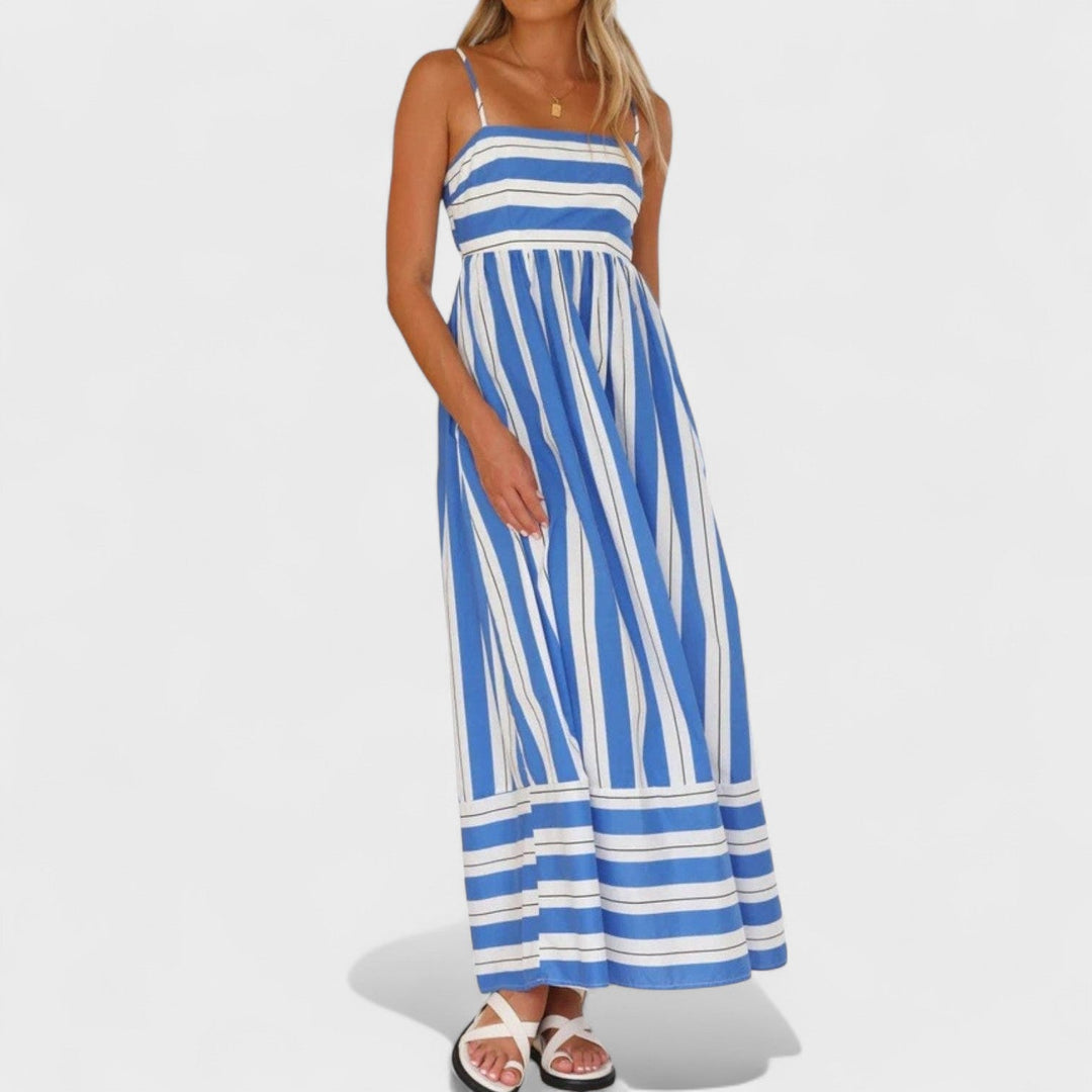 Isabel - Dolga črtasta obleka