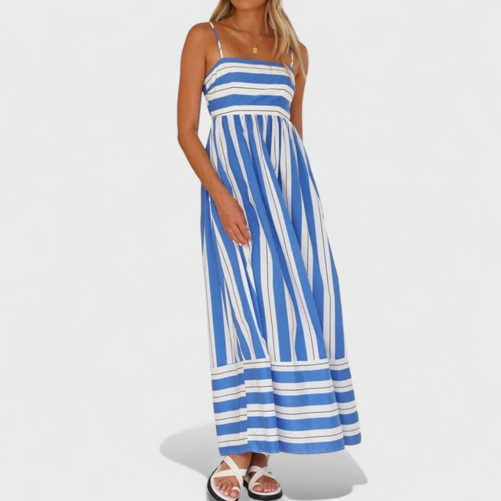 Isabel - Dolga črtasta obleka