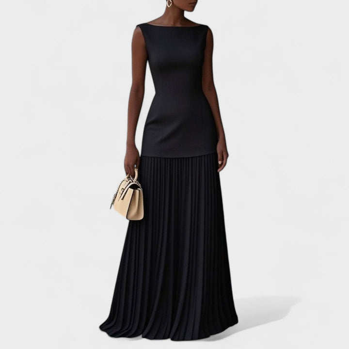 Jelena - Luksuzna dolga brezrokavnik obleka