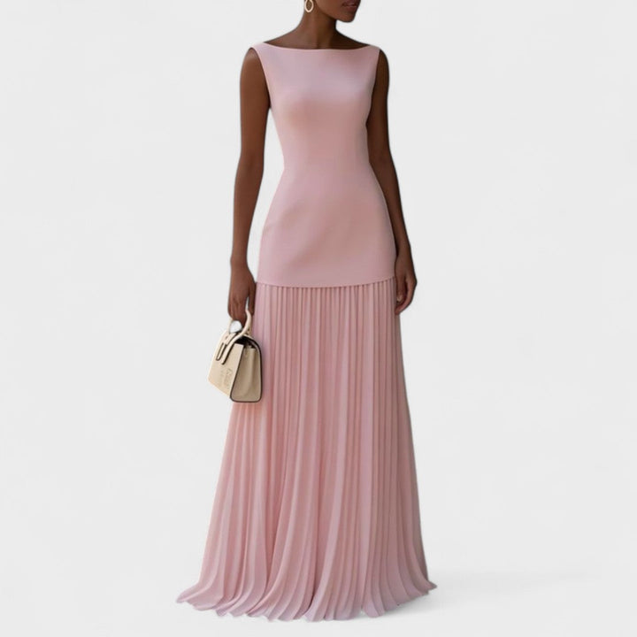 Jelena - Luksuzna dolga brezrokavnik obleka