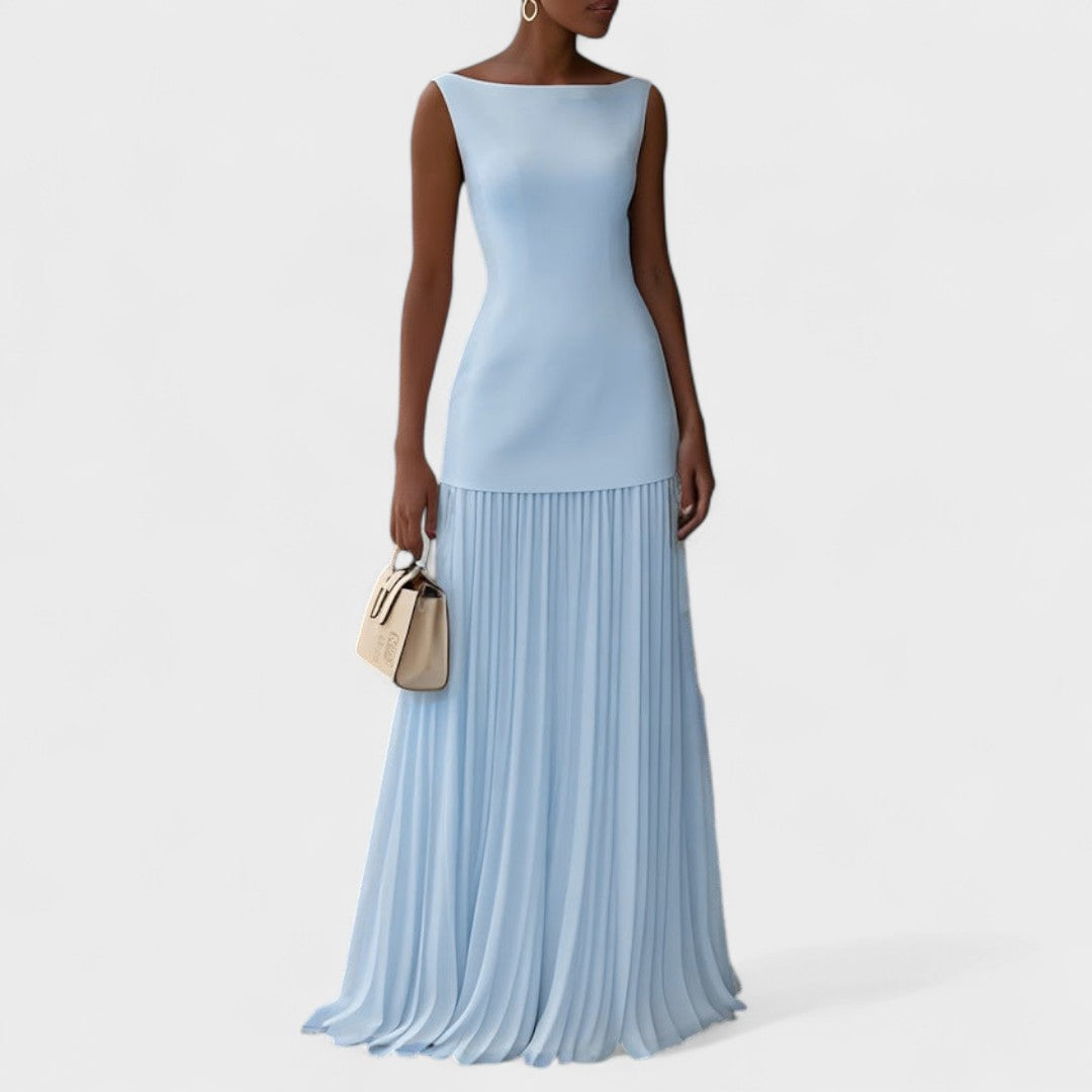 Jelena - Luksuzna dolga brezrokavnik obleka