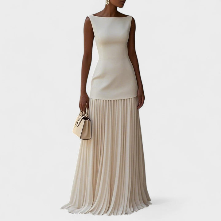 Jelena - Luksuzna dolga brezrokavnik obleka