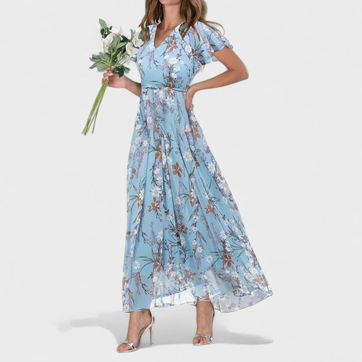 Mila - Elegantna dolga obleka v luksuznem slogu