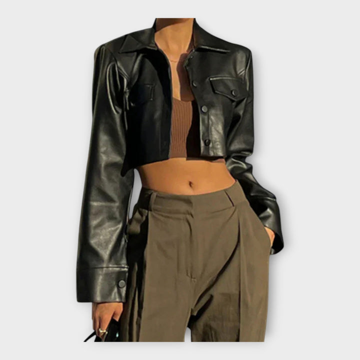 Marijana - Kratka usnjena jakna z žepi