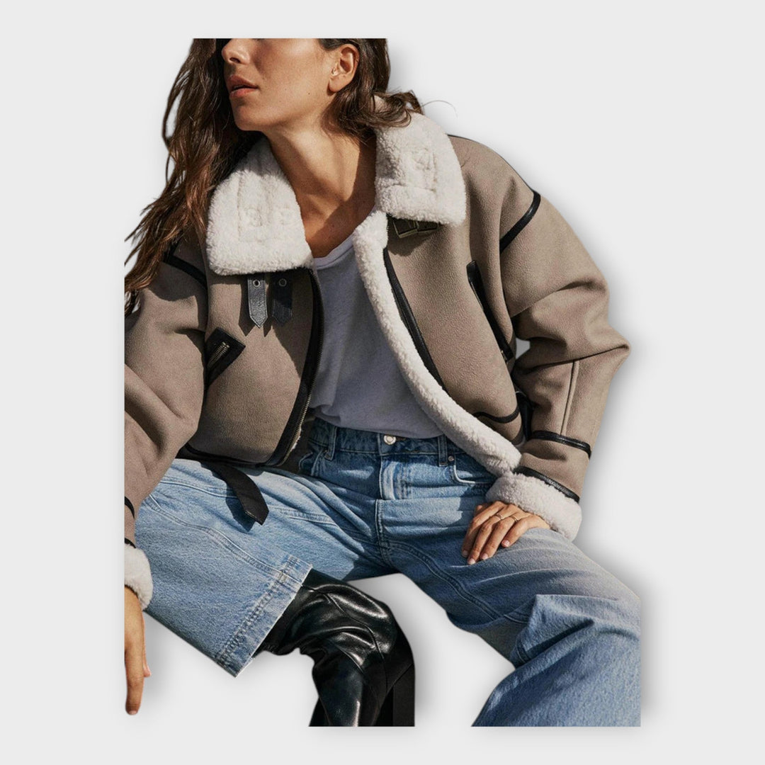 Sabina - Usnjena Jakna Z Podlogo