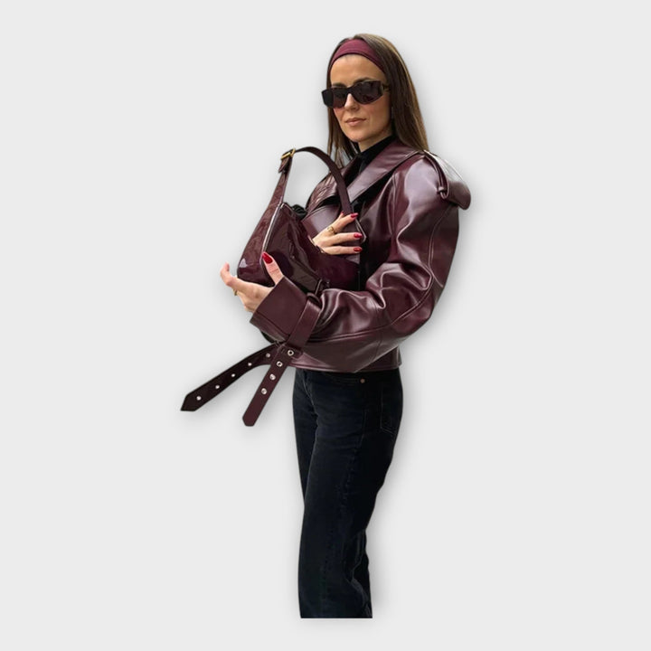 Ana - Kožna Jakna S Pasom