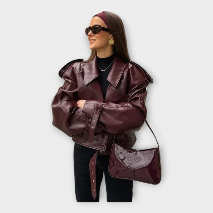 Ana - Kožna Jakna S Pasom