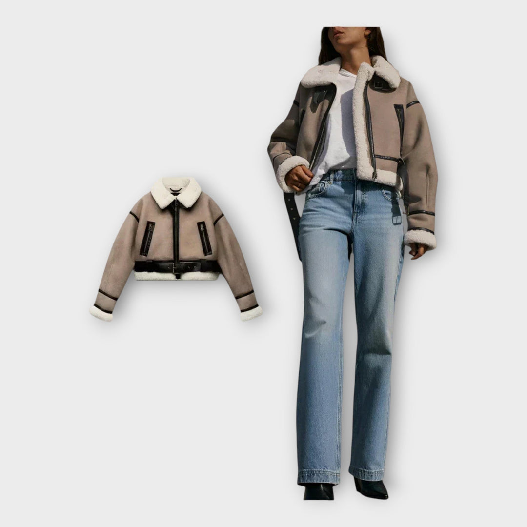 Sabina - Usnjena Jakna Z Podlogo