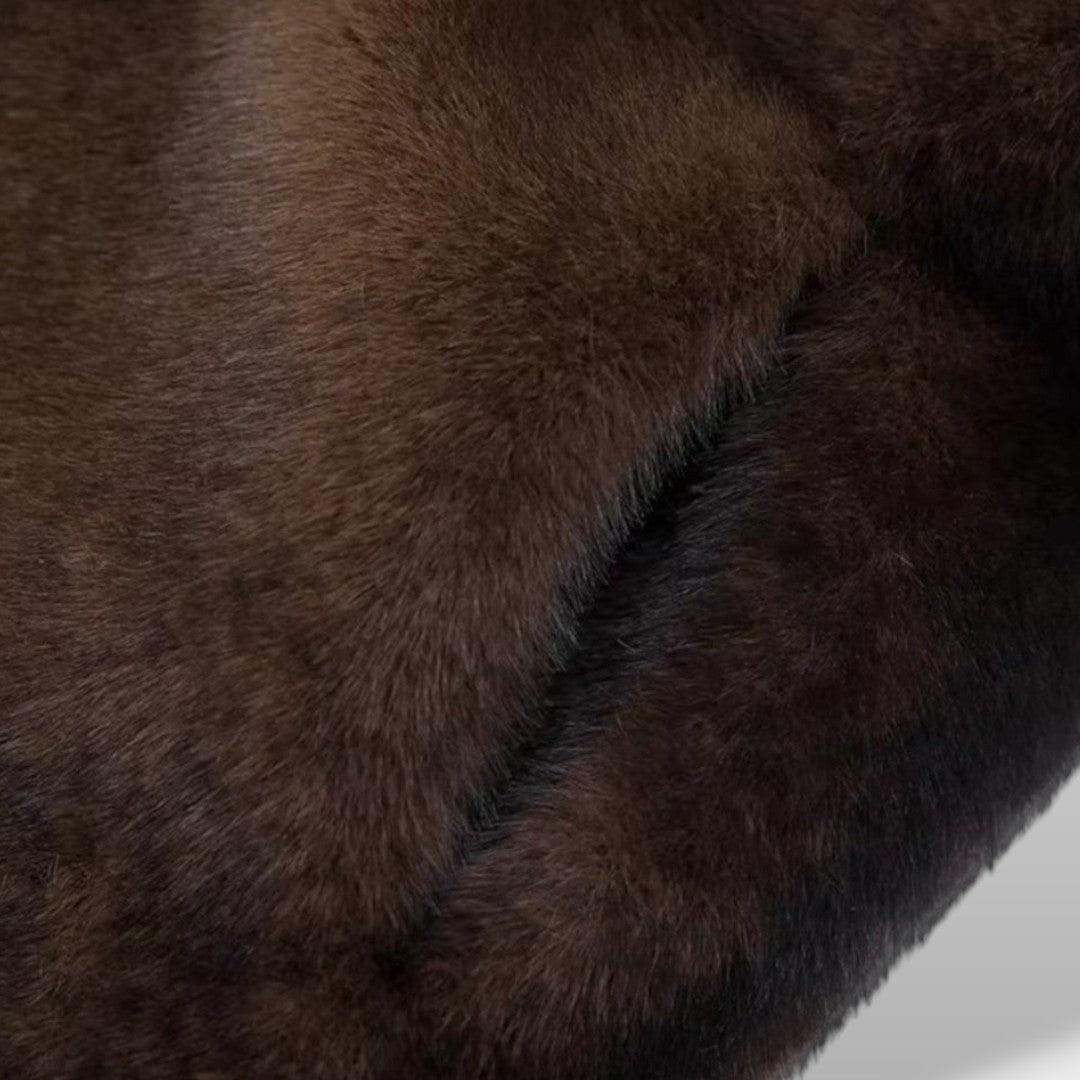 Jožica - Eleganten dolg plašč iz umetnega krzna