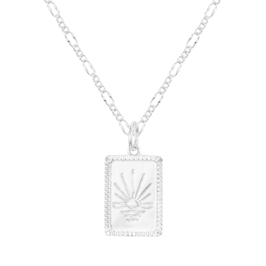 Lara - Ogrlica v obliki pravokotnika s sončno ilustracijo