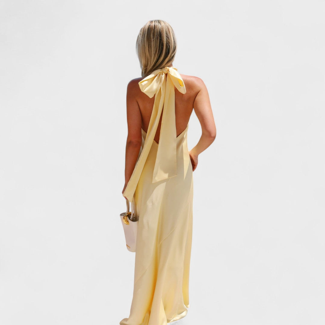 Martina - Obleka z elegantno satensko mašno