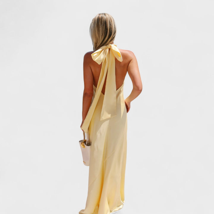 Martina - Obleka z elegantno satensko mašno