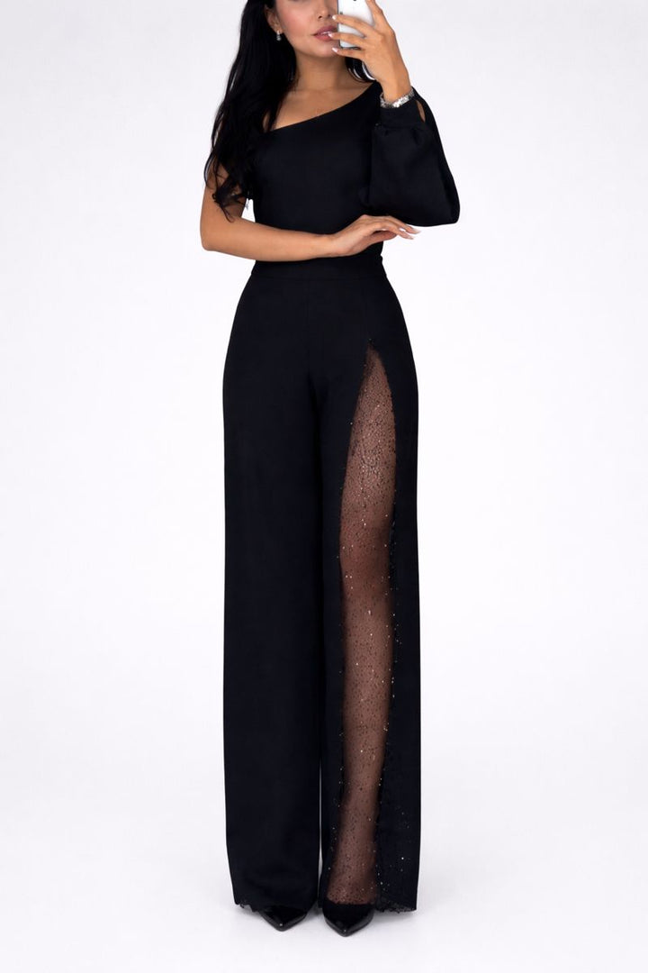 Božena - Sodoben kombinezon s širokimi hlačnicami