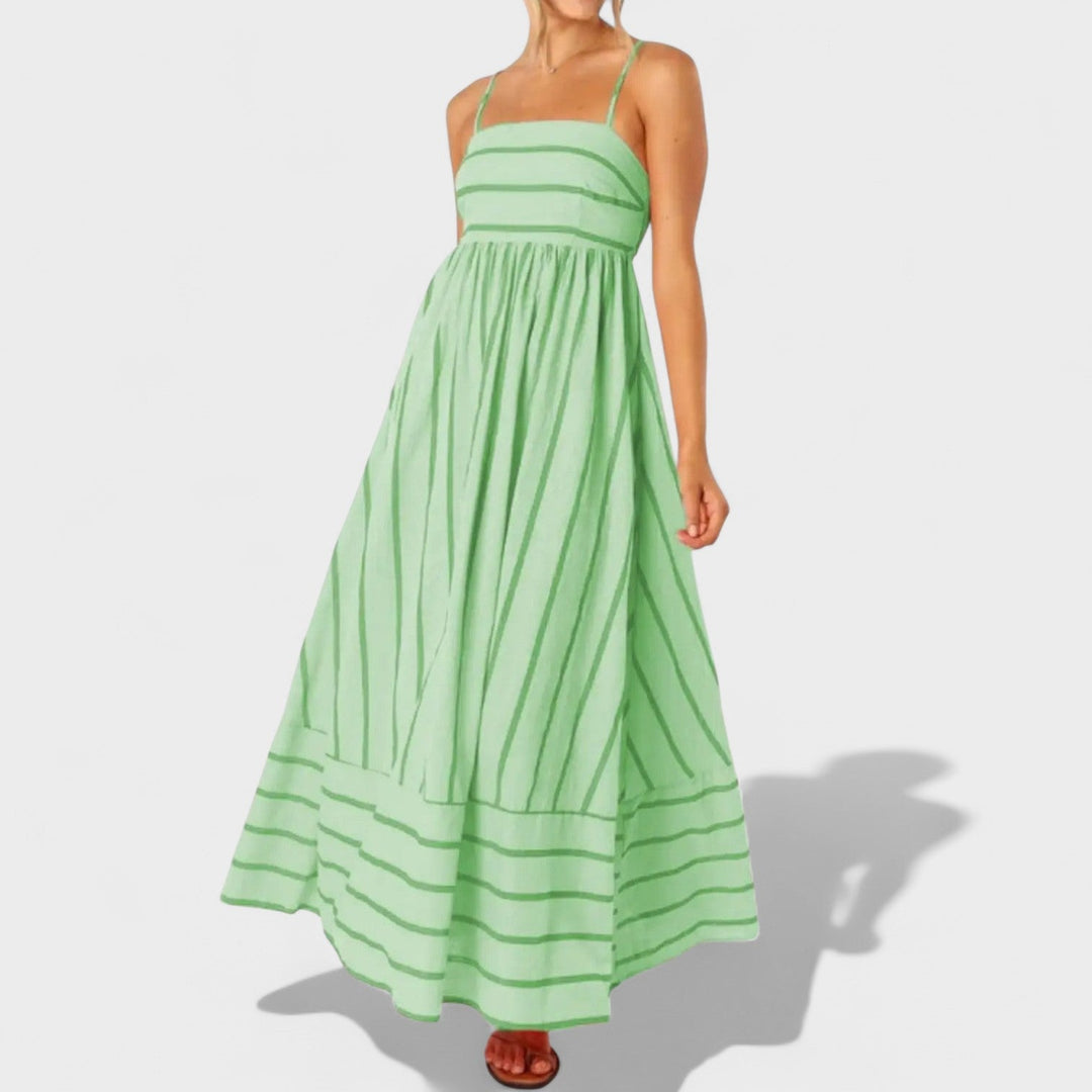 Isabel - Dolga črtasta obleka