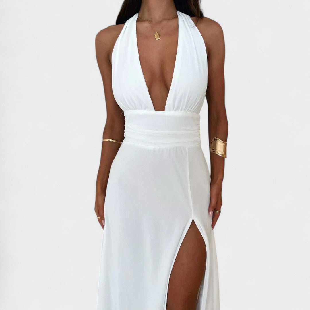 Iva - Elegantna Zračna Obleka s Sofisticiranim Krojem